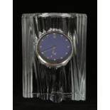 Daum glass clock with quartz movement H 23cm W17cm D 8cm