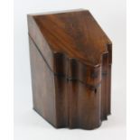 George III mahogany knife box, with fitted interior, 37cm high