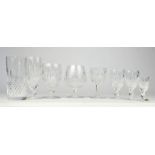 Collection of Waterford glass, Colleen pattern, twelve red wine glasses, twelve white wine glasses,