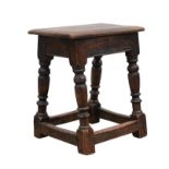 An oak joint stool, 19th Century, 47cm high x 41cm wide x 28cm deep