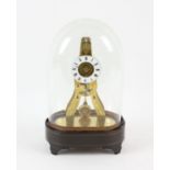 Brass skeleton clock, 19th Century, with Roman numeral chapter ring, with single fusee movement,