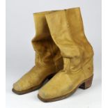 FRYE Campus Boots - Banana Leather Western Motorcycle Vintage Boots, IG05004, Size 8 1/2 D,