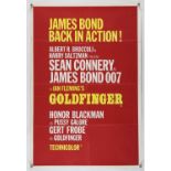 James Bond Goldfinger - UK Double Crown film poster, red with yellow 'Goldfinger',