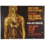 James Bond Goldfinger (1964) British Quad film poster, Style A, art by Robert Brownjohn,