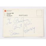 James Bond 007 - A Sean Connery signed airline promotional card, 'To Barbara Best Wishes Sean