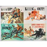 James Bond Thunderball (1965) Advance British Quad film poster, The design features two panels of