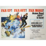 James Bond On Her Majesty's Secret Service (1969) British Quad film poster, starring George Lazenby