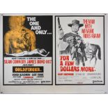 James Bond Goldfinger / For a Few Dollars More (1969) British Quad double bill film poster, folded,