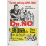 James Bond Dr. No (1970's) UK Double Crown film poster, starring Sean Connery, folded,