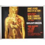 James Bond Goldfinger (1964) British Quad film poster, Style A, art by Robert Brownjohn,