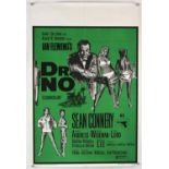 James Bond Dr. No (Re-release) UK Double Crown film poster, starring Sean Connery, folded,