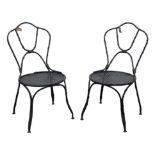 ATTRIBUTED TO JEAN-MICHEL FRANK, (FRENCH,1893-1941), pair of wrought iron chairs, 92.5cm high (2)