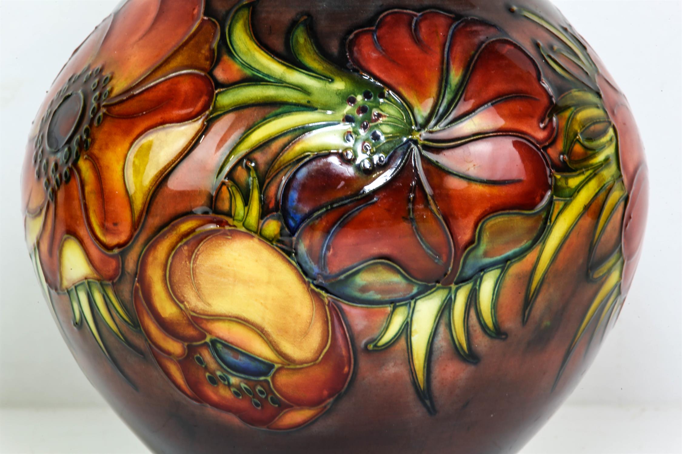 WALTER MOORCROFT (BRITISH, 1917 - 2002) for MOORCROFT, an ovoid vase with cylindrical neck, - Image 7 of 9