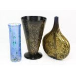 ISLE OF WIGHT GLASS, 1992-1995, a lollipop shaped vase, gold splash decoration, with label, 16.