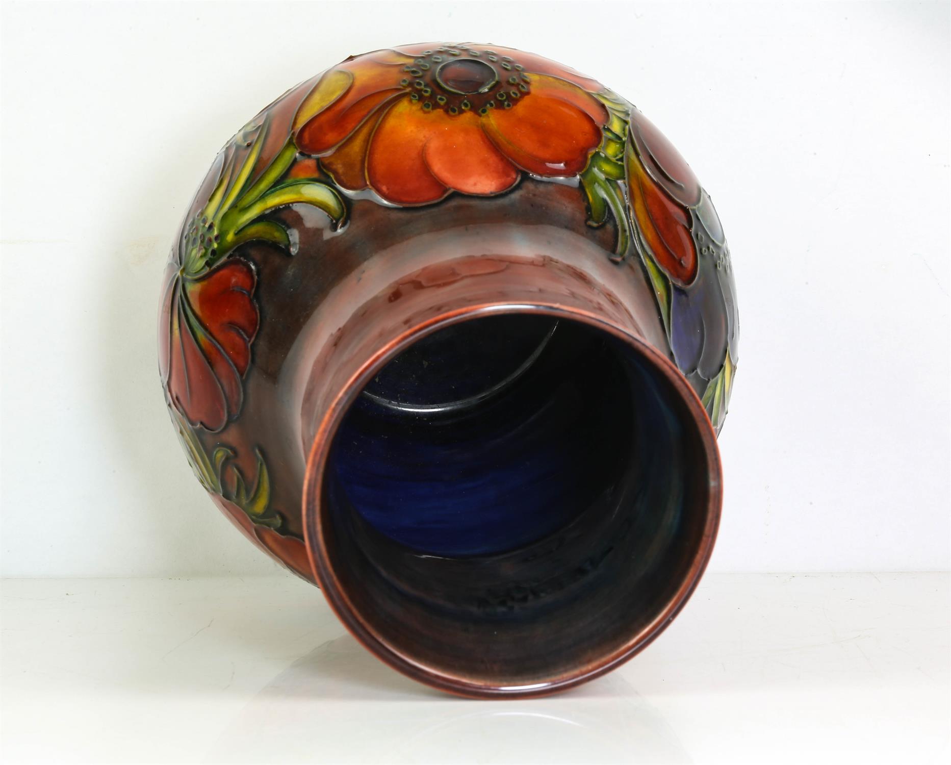 WALTER MOORCROFT (BRITISH, 1917 - 2002) for MOORCROFT, an ovoid vase with cylindrical neck, - Image 5 of 9