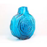 GEOFFREY BAXTER (BRITISH, 1922-1995) for WHITEFRIARS, a Banjo glass vase, in blue colourway,