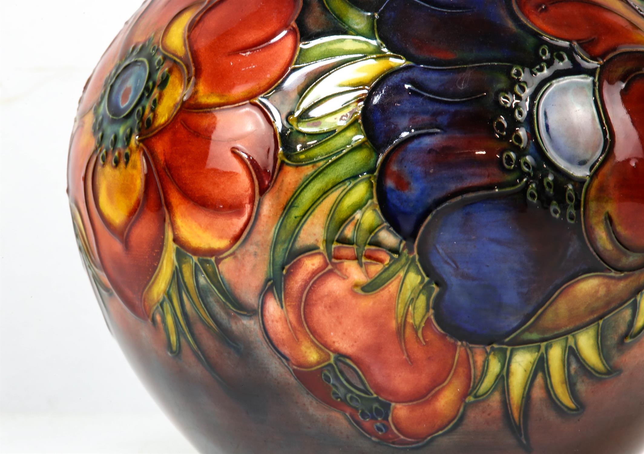 WALTER MOORCROFT (BRITISH, 1917 - 2002) for MOORCROFT, an ovoid vase with cylindrical neck, - Image 8 of 9