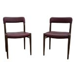 JULIAN CHICHESTER, a pair of Dakota dining chairs, walnut and red leather upholstery, 78cm high (2)