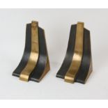 ESA FEDRIGOLLI (ITALIAN, CIRCA 1970's), Pair of polished bronze book ends, signed to base, 20.