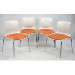 ALLERMUIR, four chairs, with orange upholstered seats, 83cm high (4)