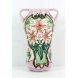 SARAH BRUMMELL-BAILEY FOR MOORCROFT, Blakeney designed twin handled vase of waisted form,