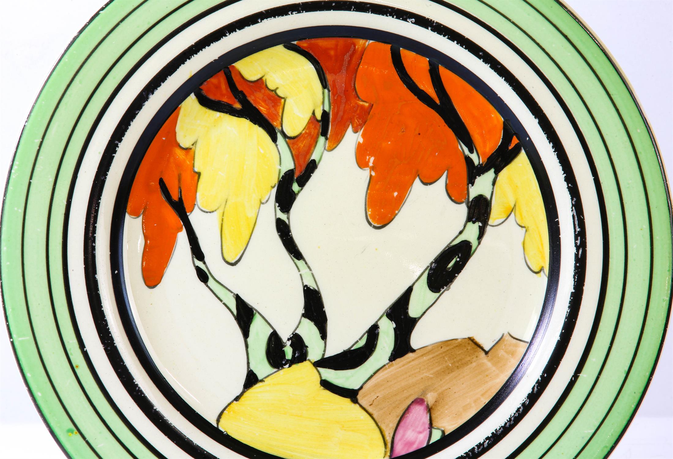 CLARICE CLIFF (BRITISH, 1899-1972), Honolulu, plate, printed marks to base, impressed marks to base, - Image 2 of 4