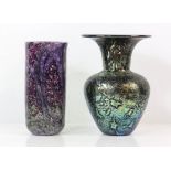 ISLE OF WIGHT GLASS, a vase, iridescent decoration, with Touch of Glass label, 16cm high,