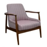 JULIAN CHICHESTER, a Fig armchair, walnut, with pink Robert Kime linen upholstery,