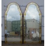 JULIAN CHICHESTER, a pair of Queen Anne mirrors, mirror glass and verre eglomise,