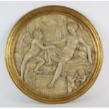 RIGATTIERI, 20TH CENTURY, ITALIAN SCHOOL, a Venetian roundel of Cupid and Venus, in the Grand Tour