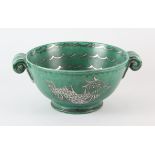 GUSTAVSBERG ARGENTO, SWEDEN, fruit bowl, decorated with fish, with star fish to the interior,