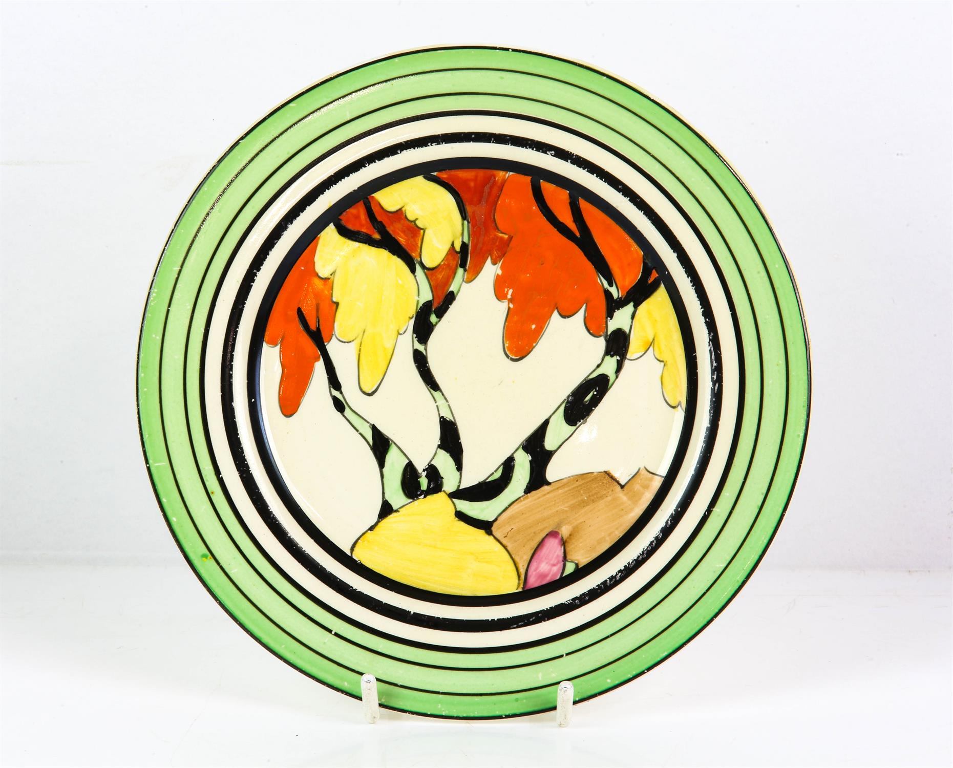 CLARICE CLIFF (BRITISH, 1899-1972), Honolulu, plate, printed marks to base, impressed marks to base,