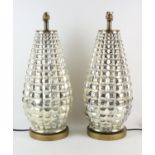 JULIAN CHICHESTER, a pair of Fellini lamps, silvered metal, 54cm high including fitting (2)