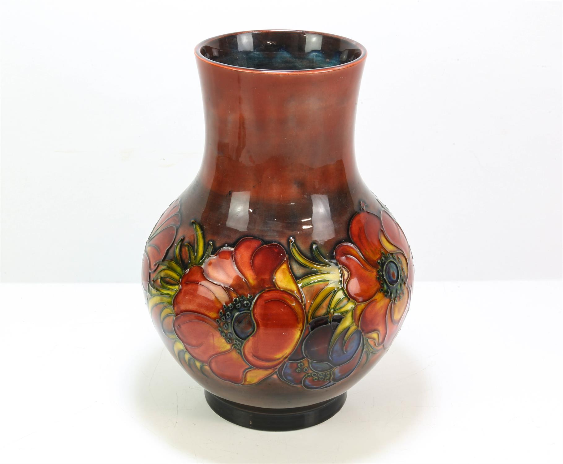 WALTER MOORCROFT (BRITISH, 1917 - 2002) for MOORCROFT, an ovoid vase with cylindrical neck,