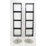CATTELAN, ITALIA, pair of Italian chromed steel and black lacquer four section bookcases,