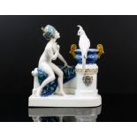 ADOLF OPFEL FOR ROSENTHAL, a porcelain model of Venus and a parrot, 18cm high