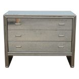 JULIAN CHICHESTER, a Temple chest of drawers, verre eglomise with silver leaf frame,