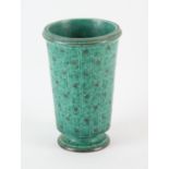 GUSTAVSBERG ARGENTO, SWEDEN, tall vase, decorated with incided scale decoration and petal sprays,