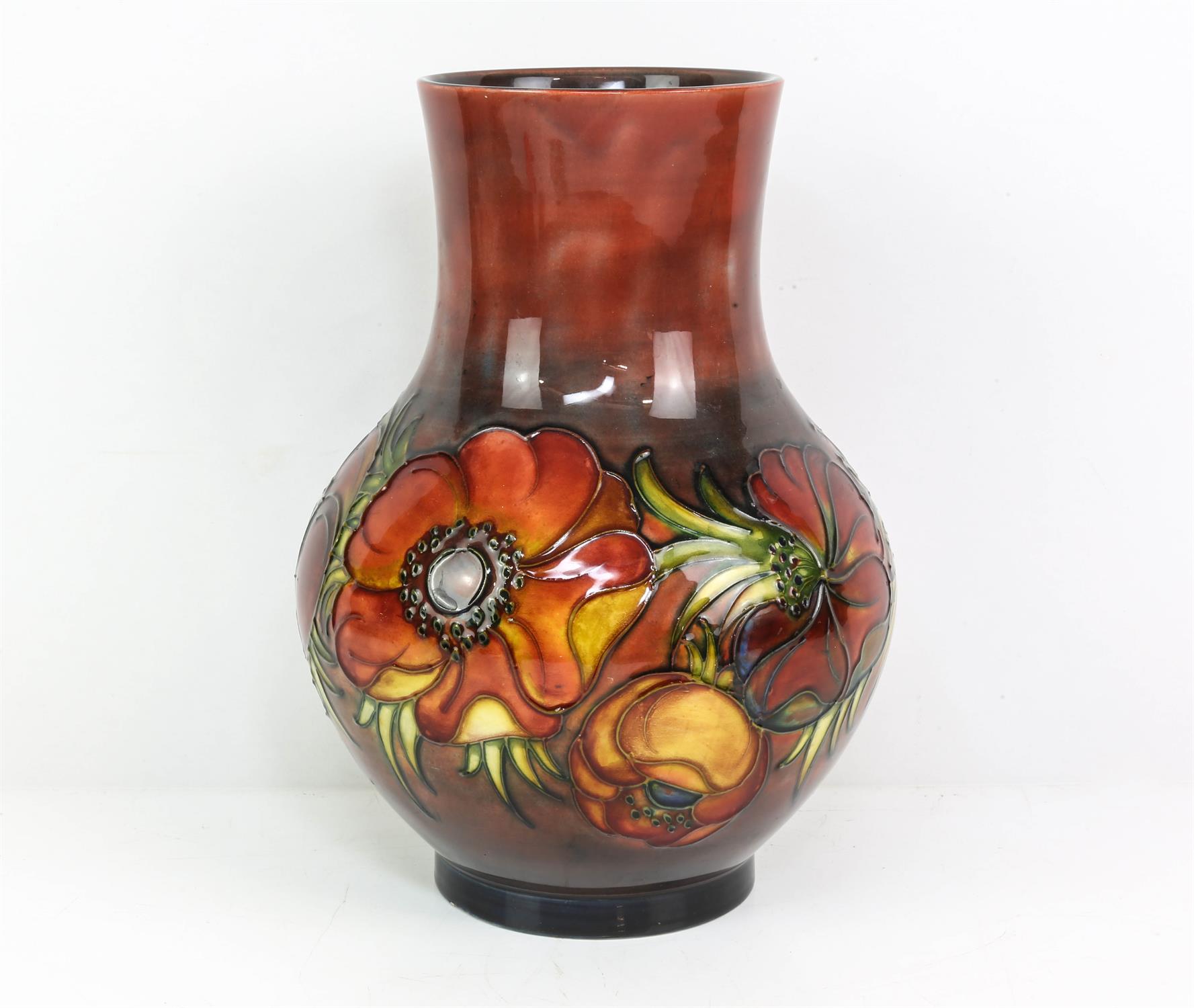 WALTER MOORCROFT (BRITISH, 1917 - 2002) for MOORCROFT, an ovoid vase with cylindrical neck, - Image 3 of 9