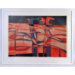 Peter Green (1933) "Red Night" wood cut print, signed, dated 63 and numbered 9/10 69.5cm x 95cm