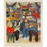 Beryl Cook (British, 1926-2008), ''The Boot Sale', lithograph in colours, ed. 562/650,