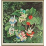 Beryl Cook (British, 1926-2008), 'Fairies', lithograph in colours, from an unknown edition,