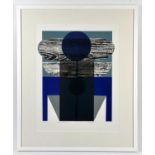 Peter Green (1933) "Blue Beach Beacon" wood cut print, signed, dated 02 and numbered 5/12 53.