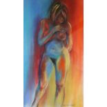 Paul Whitehead (Australian, contemporary), nude female portrait. Pastel. Signed lower right.