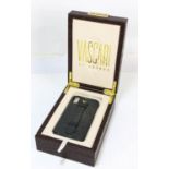 VISCARI LONDON elaborate Boxed black real silver/grey STINGRAY leather case for APPLE IPHONE 10/XS