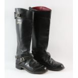 AVIAKIT "LEWIS LEATHERS" Vintage 1970s ladies black leather motorcycle boots size UK5-6 EU38-39.