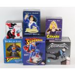 DC Direct boxed mini-statues and mini-busts – a group of six hand-painted, cold-cast porcelain