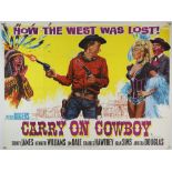 Carry on Cowboy (1966) British Quad film poster, artwork by Tom Chantrell, folded, 30 x 40 inches.