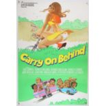 Carry On Behind (1975) UK One sheet film poster, comedy starring Elke Sommer, Rank, rolled,