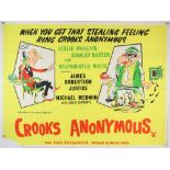 Crooks Anonymous (R-1960's) British Quad film poster, folded, 30 x 40 inches.